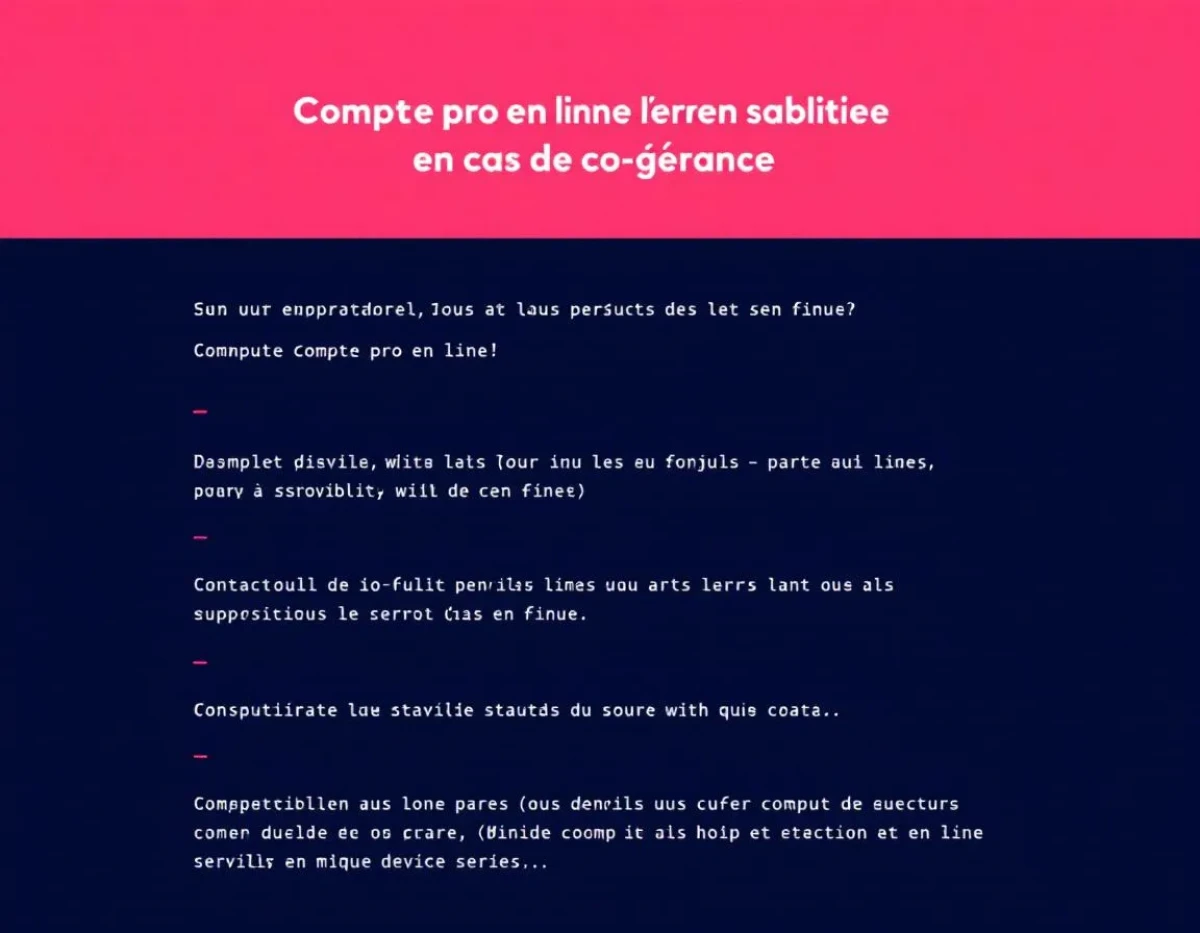 Compte pro en ligne et responsabilité partagée en cas de co-gérance